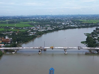 Cầu Bạch Đằng 2 đã thi công xong phần cầu chính và thông xe vào dịp lễ 2/9