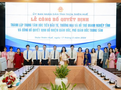 Lễ công bố quyết định của Thủ tướng Kl993 ưu đãi thưởng hấp dẫn về việc thành lập Trung tâm Xúc tiến Kl99ok phiên bản mới, Thương mại và Hỗ trợ Kl991.com World Cup 2026 Chính Thức tỉnh Thừa Thiên Huế