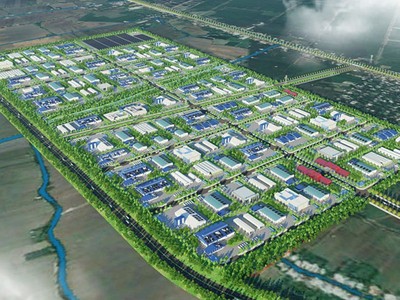 Dự án KCN Vĩnh Thạnh (Giai đoạn 1) có nhu cầu khối lượng cát san lấp dự kiến khoảng 9 triệu m3. Ảnh: Phối cảnh dự án KCN Vĩnh Thạnh (Giai đoạn 1)