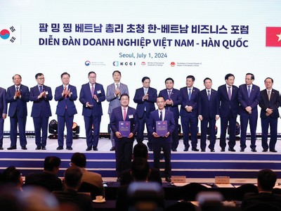 Đại diện MB và POSCO tại sự kiện ký kết hợp tác