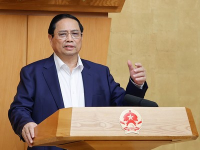 Thủ tướng Phạm Minh Chính tại phiên họp Kl993 ưu đãi thưởng hấp dẫn thường kỳ tháng 7/2024. (Ảnh: VGP)
