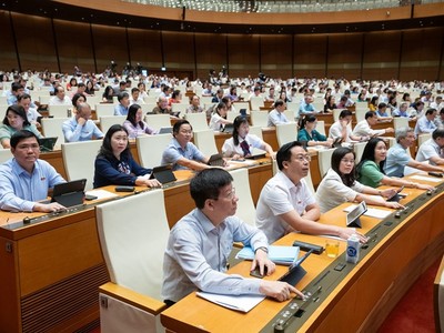 Một phiên họp toàn thể của Quốc hội Khóa XV.
