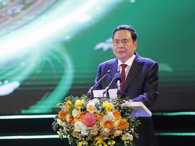 Chủ tịch Quốc hội Trần Thanh Mẫn phát biểu tại buổi lễ.