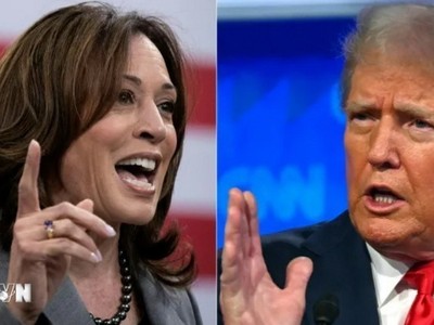 Phó Tổng thống Mỹ Kamala Harris (trái) và cựu Tổng thống Donald Trump. (Ảnh: AP/TTXVN)
