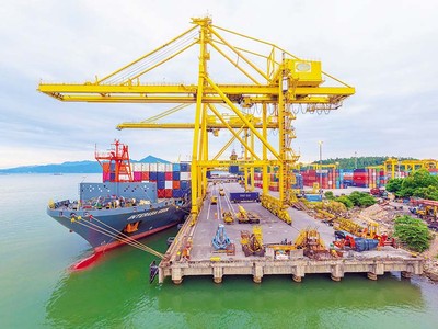 Mỗi năm lượng hàng hóa được vận chuyển qua Đà Nẵng tăng 10 - 20% (Ảnh: Cảng Đà Nẵng)