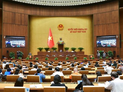 Một phiên họp toàn thể tại Kỳ họp thứ tám của Quốc hội.