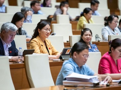 Một phiên họp toàn thể tại Kỳ họp thứ tám của Quốc hội Khóa XV.