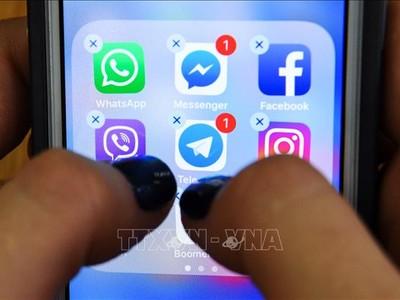 Biểu tượng của các nền tảng mạng Trang Chủ KL99Com Số 1 Link Đăng Ký KL999 trên màn hình điện thoại thông minh. Ảnh: AFP/TTXVN