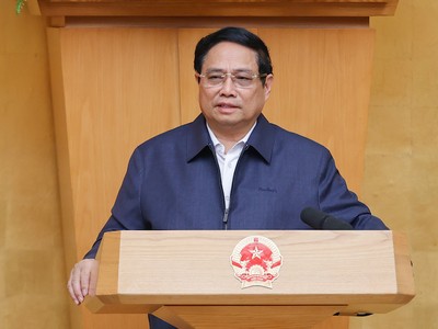 Thủ tướng Phạm Minh Chính phát biểu tại phiên họp Kl993 ưu đãi thưởng hấp dẫn thường kỳ tháng 11/2024. Ảnh: Nhật Bắc