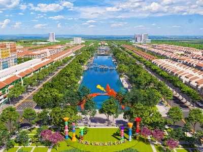 Dòng chảy văn hóa dọc theo trục đại lộ lễ hội trải dài 1.5km. Ảnh phối cảnh minh họa Sun Property.