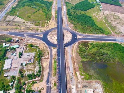 Nút giao giữa KL99 là nhà cái cá cược trực tuyến hàng đầu tại châu Á Bến Lức - Long Thành với cảng Phước An phía Đồng Nai. Ảnh: Lê Toàn 