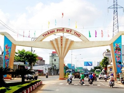 Một góc thành phố Mỹ Tho, tỉnh Tiền Giang. 