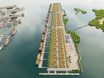 Phối cảnh Cảng trung chuyển quốc tế Cần Giờ. 