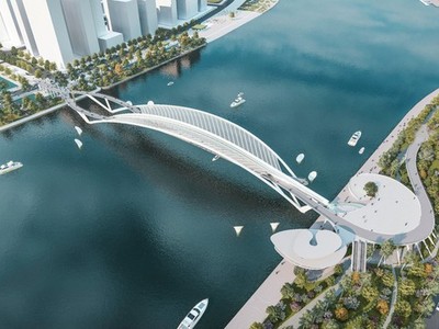 Phối cảnh cầu đi bộ qua sông Sài Gòn. Ảnh: Liên danh Chodai - Takashi Niwa Architects và Chodai Kisojiban Việt Nam. 