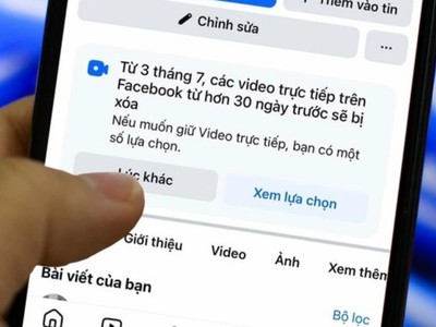 Thông báo của Facebook.