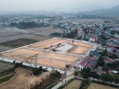 Hình ảnh khu đất vừa được tổ chức đấu giá tại thôn Đông Lai, xã Quang Tiến, huyện Sóc Sơn. Ảnh: Phan Thiên