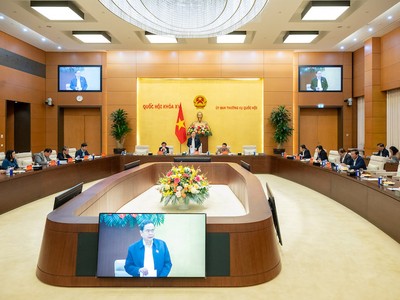Chủ tịch Quốc hội Trần Thanh Mẫn chủ trì buổi làm việc của Ban Thường vụ Đảng uỷ Quốc hội (Ảnh:Quochoi.vn).