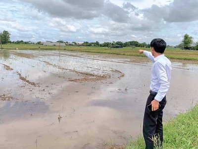 Một nhân viên môi giới đang giới thiệu “đất sào” với khách.