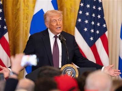 Tổng thống Mỹ Donald Trump phát biểu tại Nhà Trắng. Ảnh: THX/TTXVN
