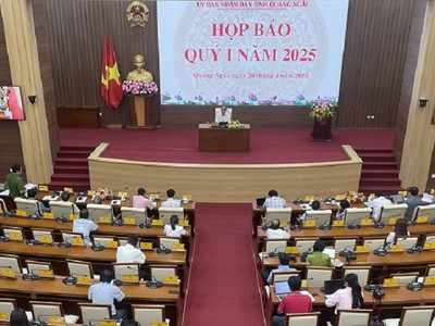 UBND tỉnh Quảng Ngãi tổ chức họp báo quý I/2025. 