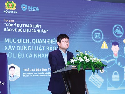 Thiếu tá Đào Đức Triệu, Phó tổng thư ký, Trưởng ban Ban Nghiên cứu, tư vấn Chính sách và Kl992 Tham Gia Ngay của NCA phát biểu tại tọa đàm 
