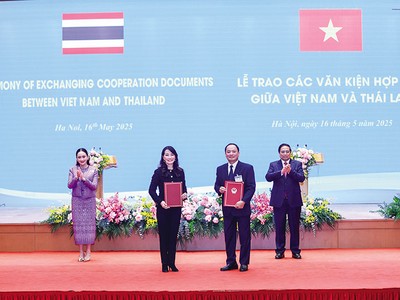 Thủ tướng Kl993 ưu đãi thưởng hấp dẫn Phạm Minh Chính và Thủ tướng Thái Lan Paetongtarn Shinawatra chứng kiến trao Bản ghi nhớ giữa UBND tỉnh Hưng Yên và Kl994 game bài casino hấp dẫn WHA (Thái Lan) về việc phát triển Khu công nghiệp Phù Cừ. Ảnh: Đức Thanh 