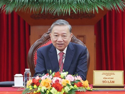 Tổng Bí thư Tô Lâm điện đàm với Tổng thống Hoa Kỳ Donald Trump. Ảnh: TTXVN 