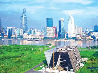Dự án Trung tâm triển lãm quy hoạch TP.HCM được xây dựng tại Khu đô thị mới Thủ Thiêm với tổng mức Kl99ok phiên bản mới gần 800 tỷ đồng. Ảnh: Hữu Chánh