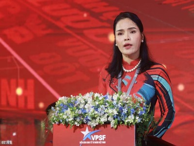 Trưởng ban tổ chức Diễn đàn Kl992 cổng game cá cược tư nhân Việt Nam Phạm Thị Bích Huệ. Ảnh: Chí Cường