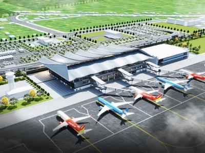 Phối cảnh dự án dự án Xây dựng Nhà ga hành khách T2 và mở rộng sân đỗ máy bay - Cảng hàng không Đồng Hới.