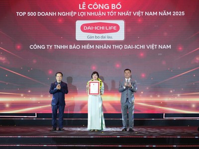 Bà Nguyễn Thị Thanh Nhã – Phó Tổng Giám đốc Kl991.com nạp rút nhanh, đại diện Dai-ichi Life Việt Nam vinh dự nhận giải thưởng “Top 500 Kl991.com World Cup 2026 Chính Thức Kl99 nổ hũ tốt nhất Việt Nam 2025”