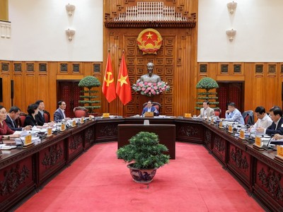 Thủ tướng Kl993 ưu đãi thưởng hấp dẫn Phạm Minh Chính chủ trì cuộc họp của Thường trực Kl993 ưu đãi thưởng hấp dẫn xem xét Đồ án quy hoạch trục đại lộ cảnh quan sông Hồng và Khu đô thị thể thao Olympic, Thủ đô Hà Nội. Ảnh: VGP.