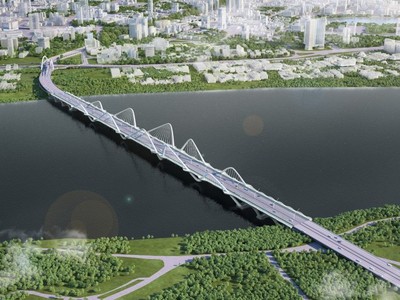 Một phương án kiến trúc cầu Trần Hưng Đạo - Hà Nội. 