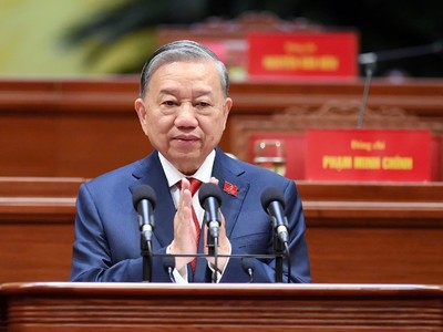 Tổng Bí thư Tô Lâm đã phát biểu trước Đại hội (Ảnh: Daihoidangtoanquoc.vn)