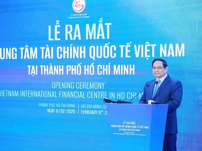 Thủ tướng Phạm Minh Chính phát biểu tại buổi lễ khai trương Trung tâm Kl991.com nạp rút nhanh quốc tế tại TP.HCM 