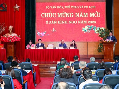 Thủ tướng khái quát các kết quả nổi bật của ngành văn hóa, thể thao và du lịch qua 5 điểm sáng những năm qua với nhiều triển vọng hơn nữa trong những năm tới - Ảnh: VGP.