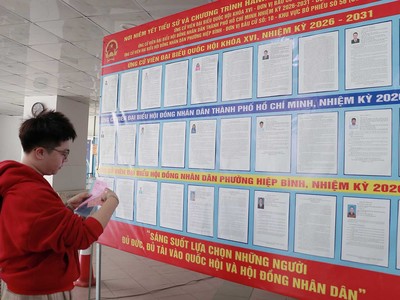 Cuộc bầu cử diễn ra dân chủ, đúng quy định Kl992 Tham Gia Ngay, bảo đảm an toàn, an ninh trật tự, không phát sinh tình huống phức tạp. Đây thực sự là ngày hội của toàn dân. Ảnh: Trọng Tín.