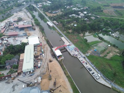 Một cống ngăn triều ở khu vực Quận 8 cũ được TP.HCM đưa vào sử dụng năm 2025 - Ảnh: Lê Toàn