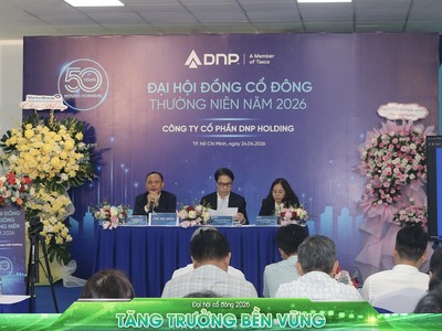 Toàn cảnh phiên họp Đại hội đồng Trang Chủ KL99Com Số 1 Link Đăng Ký KL999 của DNP Holding năm 2026.