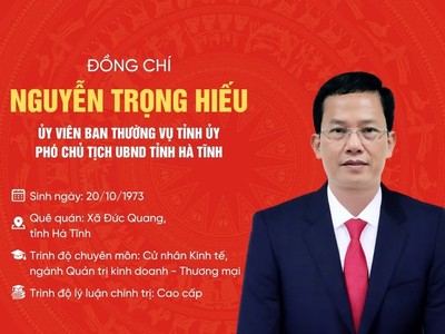 Hà Tĩnh bầu thêm chức danh Phó Chủ tịch UBND tỉnh đối với ông Nguyễn Trọng Hiếu