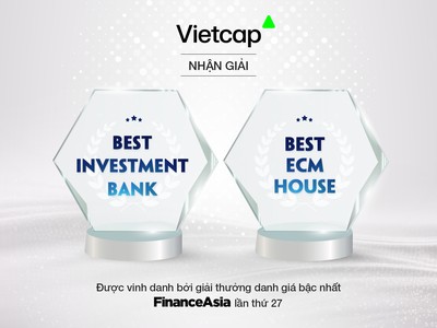 Vietcap (VCI) thắng lớn 2 giải thưởng FinanceAsia 