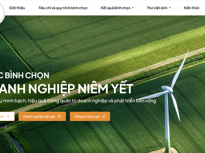 Giao diện website chính thức của VLCA
