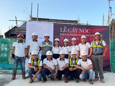 Cất nóc shophouse dự án D'or Hội An ngày 7/11