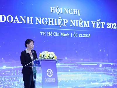 Bà Nguyễn Thị Việt Hà, quyền Chủ tịch Công ty, HOSE (Ảnh: Lê Toàn) 