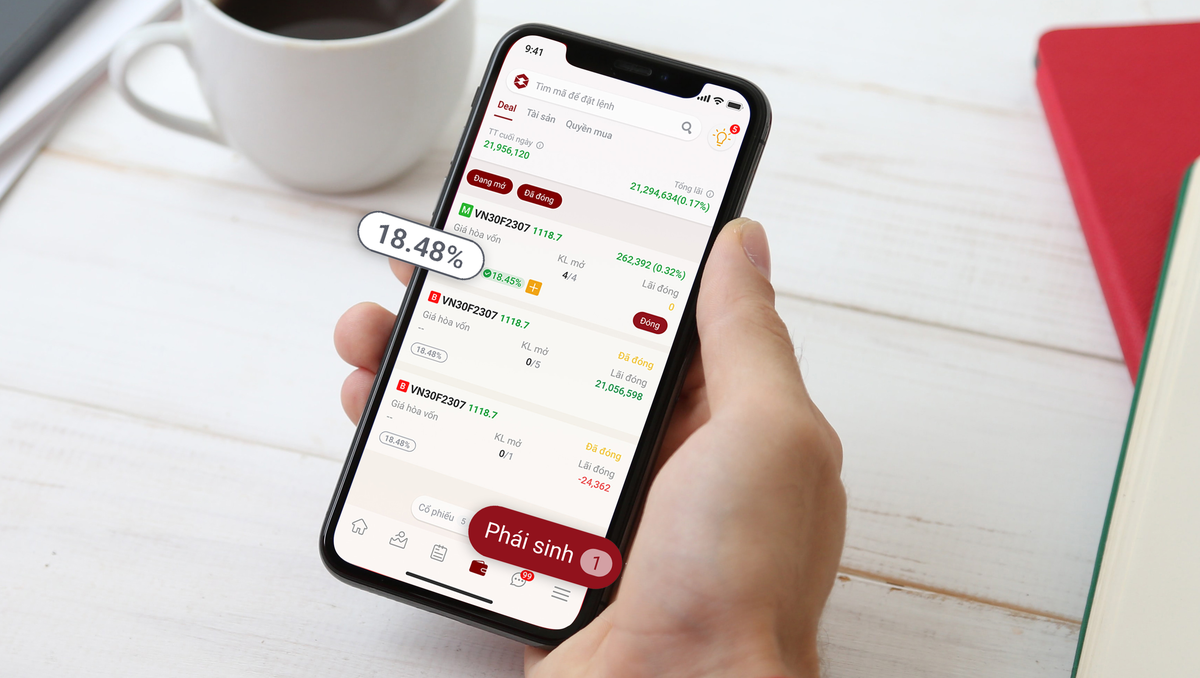 App Entrade X của DNSE rút gọn tối đa các bước giao dịch và có tỷ lệ cọc mở hợp đồng rẻ nhất thị trường.