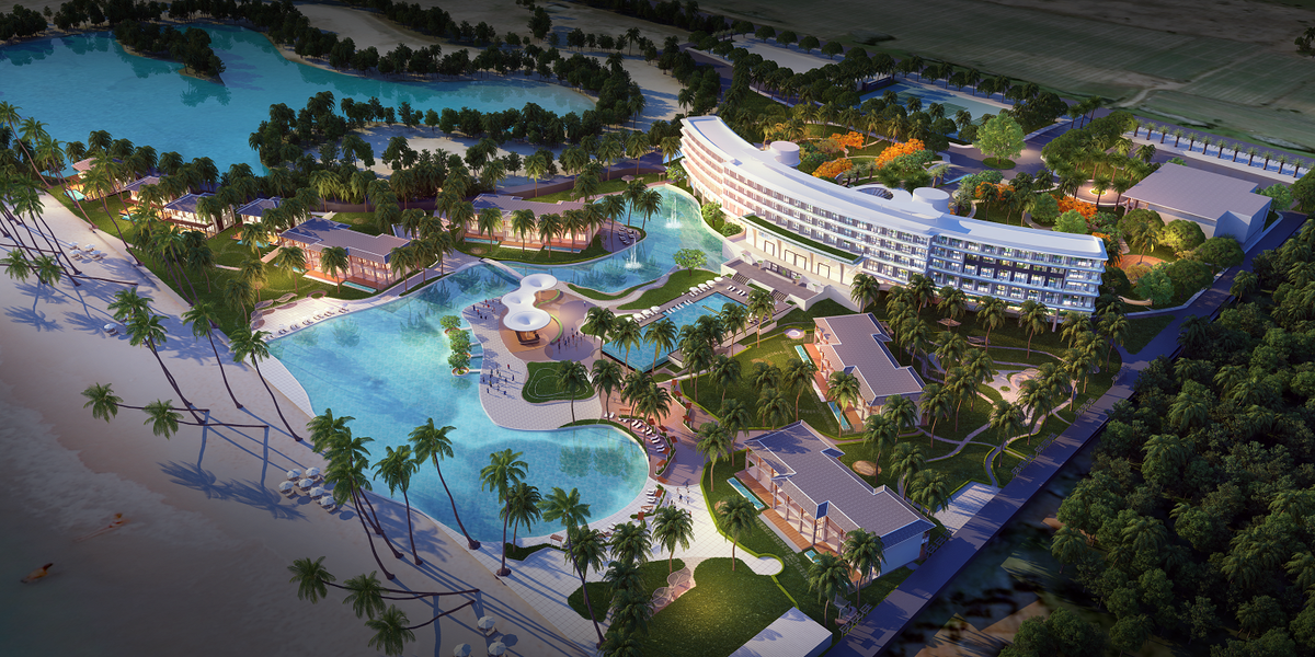 Emerald Bay Hồ Tràm trải rộng trên diện tích 16,6 ha, cung cấp hơn 300 phòng nghỉ sang trọng, đẳng cấp.