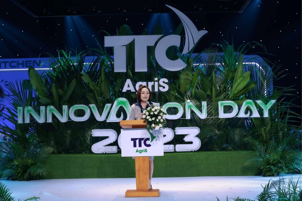Phó Chủ tịch Hội đồng Quản trị TTC AgriS - bà Đặng Huỳnh Ức My phát biểu khai mạc tại sự kiện TTC AgriS Innovation Day 2023 với định hướng tập trung vào phát triển nông nghiệp Kl992 cổng game cá cược bền vững.