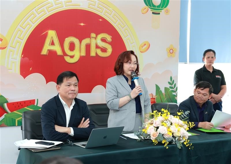 Bà Đặng Huỳnh Ức My - Chủ tịch HĐQT TTC AgriS cập nhật tình hình hoạt động và chiến lược Công ty giai đoạn 2025-2030 tại Đại hội