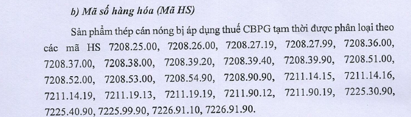 Mã số hàng hóa chịu thuế theo Quyết định 460