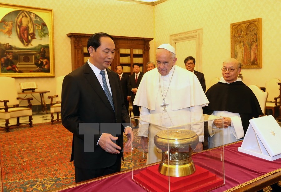 Chủ tịch nước Trần Đại Quang tiếp kiến Giáo hoàng Francis ảnh 4
